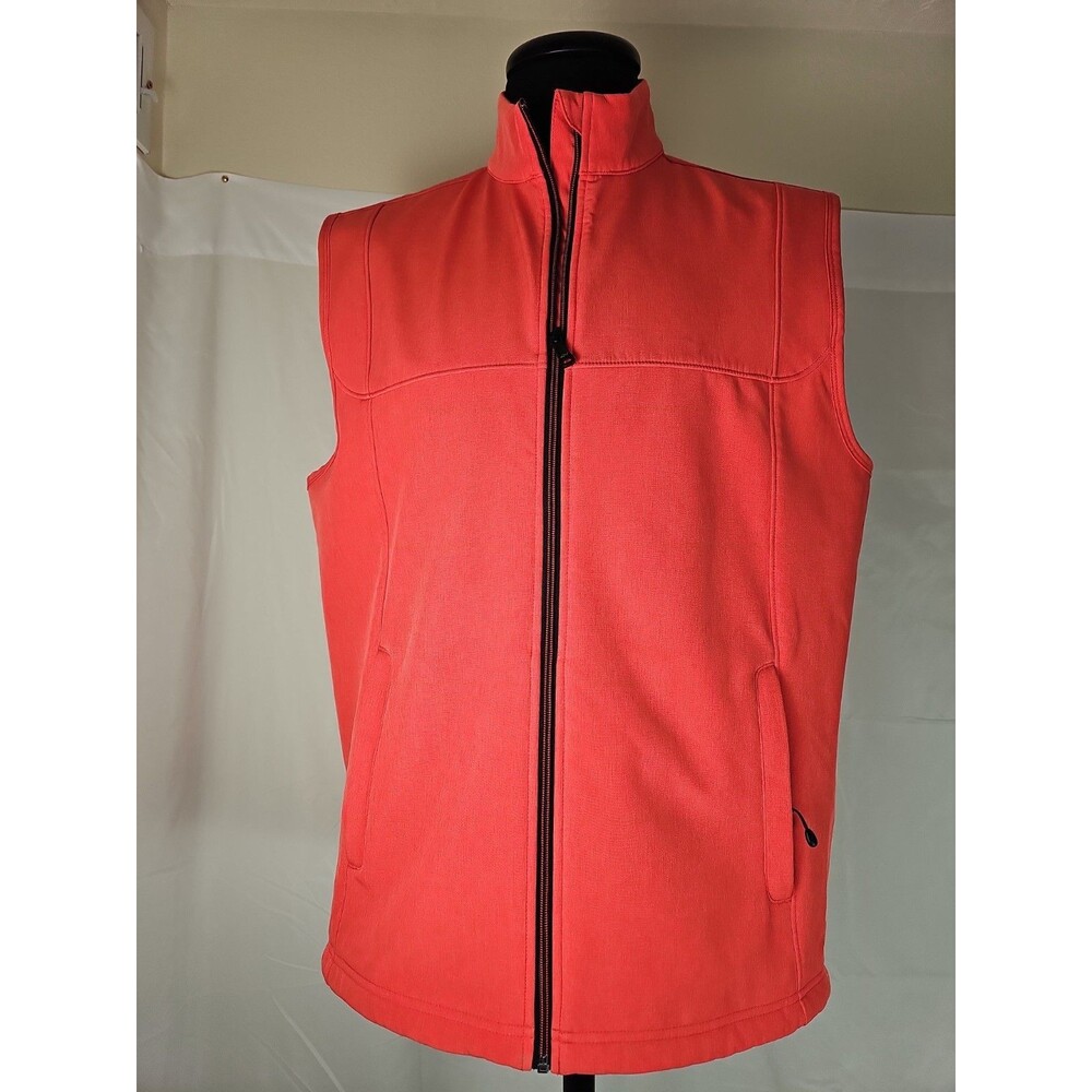 Greg Norman Men's Large Coral Red Full Zip Golf Soft Shell Vest